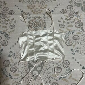 H&M White Satin Tank Top